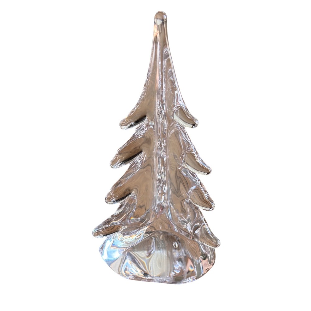 Simon Pearce Hand Blown Glass Evergreen Tree 6 Inch Clear Christmas Decor Boxed